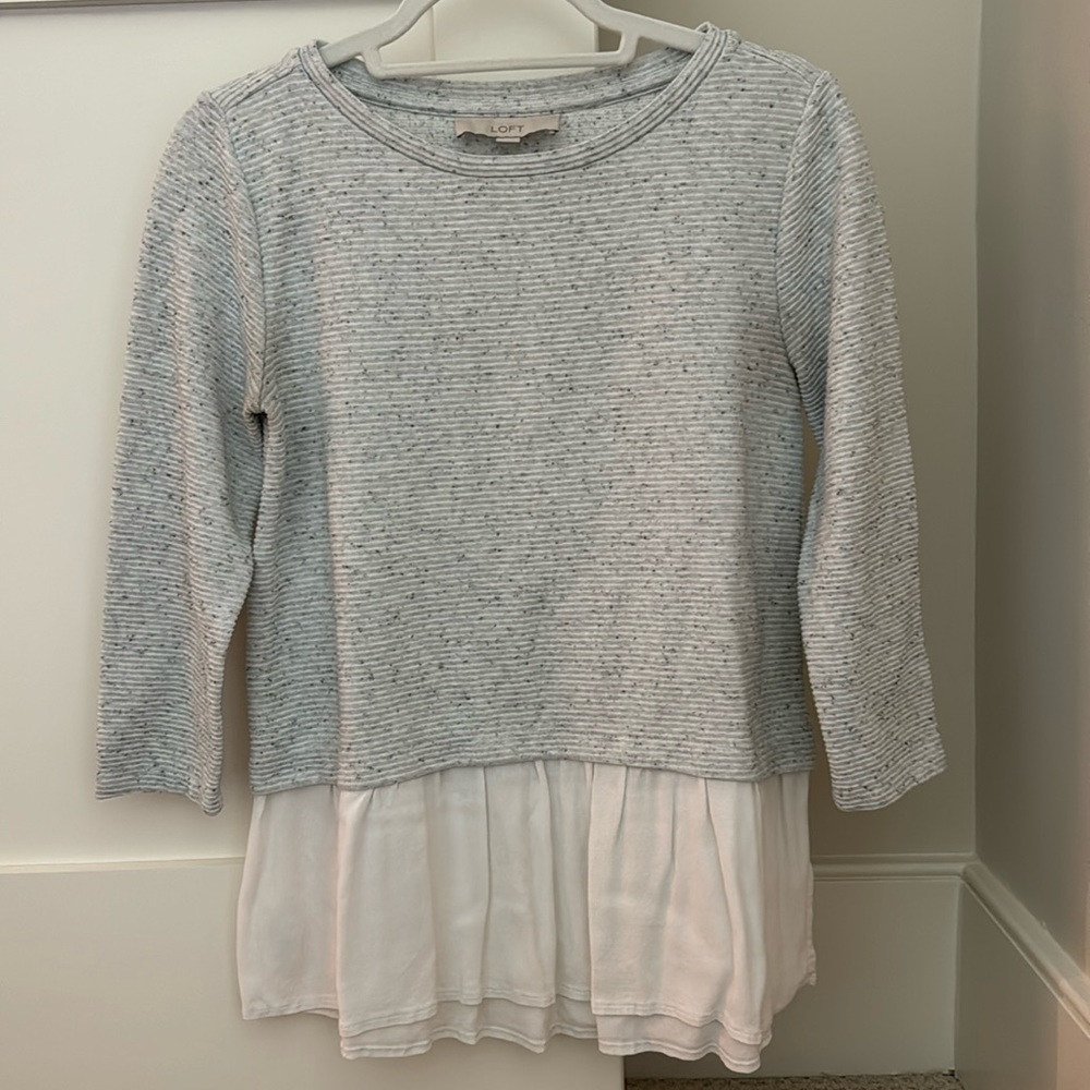 LOFT Women’s Mixed Media Top Blouse
